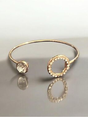 Gold Open Circle Crystal Cuff Bracelet
391